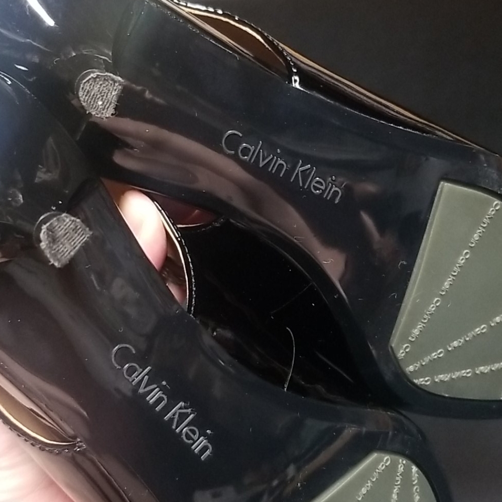 Calvin Klein Luka Patent Slingback Kitten Heel - Picture 6 of 10